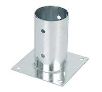 Alberts 211653 Ancre sur platine | pour poteau en bois rond ou carré | galvanisée à chaud | Ø 81 mm