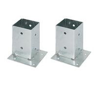 Alberts 212544 Ancre sur platine | pour la fixation dans les angles | galvanisée à chaud | 91 x 91 mm | Set de 2 pièces