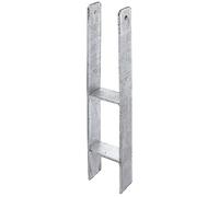 Alberts 213831 Support de poteau en H | galvanisé à chaud | largeur intérieure 101 mm | hauteur totale 600 mm | épaisseur du matériau 6 mm