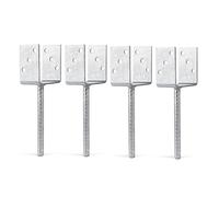 Alberts 215064 Ancre de poteau en U | avec ancrage béton en acier strié | galvanisée à chaud | largeur 101 mm | longueur de l'ancrage béton 200 mm | Set de 4 pièces