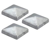 Alberts 215279 Capuchon pour poteau en bois | forme plate | galvanisé à chaud | 100 x 100 mm | Set de 3 pièces