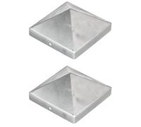 Alberts 215330 Capuchon pour poteau en bois | forme haute |fonte d'aluminium | brut | 120 x 120 mm | Set de 2 pièces