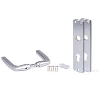 Alberts 215668 Béquille de porte | pour serrure encastrée | aluminium, anodisé couleur argent | 220 x 40 mm