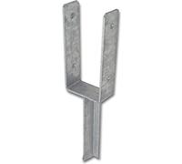Alberts 216771 Support de poteau en U | avec Équerre à béton en fer T | galvanisé à chaud | largeur intérieure 91 mm | longueur Équerre à béton 200 mm