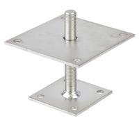 Alberts 218119 Ancre de poteau | à visser | passivé | réglable en hauteur 30-150 mm | 150 x 150 mm