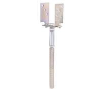 Alberts 219901 Ancre de poteau en U | réglable en hauteur et en largeur et à sceller | passivé | largeur 71 - 161 mm | réglage en hauteur de 60 mm | ancrage béton 250 mm