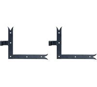 Alberts 306427 Penture équerre | bout droit ou queue de carpe pour le haut ou le bas | laquée noire | gond Ø 14 mm | 250 x 300 x 35 mm (Lot de 2)