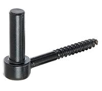 Alberts 306625 Gond à visser | crochet en J, avec filetage coupé | laquée noire | cote axe Ø14 mm | longueur 105 mm
