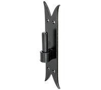 Alberts 306717 Gond sur platine | crochet DI, bout queue de carpe | laquée noire | cote axe Ø14 mm | platine 205 x 45 mm
