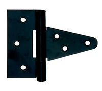 Alberts 306922 Penture anglaise | avec trous de vis fraisés | laquée noire | bande : 79 mm | charnière : 40 mm | Set de 25 pièces