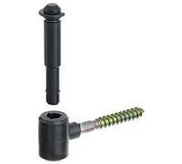 Alberts 307370 Gond à visser | avec filetage métrique | PVC dur, noir | dimension de la tige ⌀14 mm | 75 mm