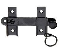 Alberts Verrou fléau 307653 – laqué noir – sécurité robuste – dispositif d'arrêt – 120 x 65 mm