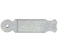 Alberts 307790 Patte à scellement | arrondie | galvanisée Sendzimir | à bétonner | 125 x 30 mm