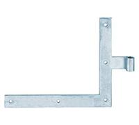 Alberts 308308 Penture équerre | bout droit ou queue de carpe pour le haut ou le bas | zinguée | gond Ø 14 mm | taille 250 x 300 x 35 mm (Lot de 6)