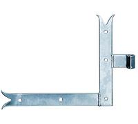 Alberts 308490 Penture équerre | Finition droite ou queue de carpe pour haut ou bas | zingué | gond Ø14 mm | Dimensions 250 x 300 x 35 mm