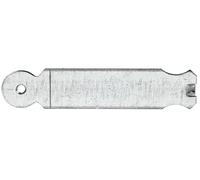 Alberts 309435 Patte à scellement | arrondie | galvanisée Sendzimir | à bétonner | 140 x 30 mm | Set de 6 pièces