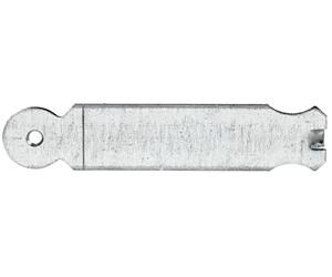 Alberts 309435 Patte à scellement | arrondie | galvanisée Sendzimir | à bétonner | 140 x 30 mm | Set de 6 pièces