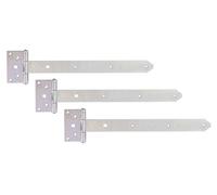 Alberts 310936 Penture anglaise | avec goupille rivetée | passivée | penture 391 x 40 mm | charnière 103 x 59 mm | Set de 3 pièces