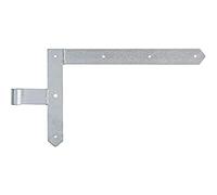 Alberts 313166 Penture équerre | modèles pour portail, portails de garage et portails à cadre | galvanisée à chaud | gond Ø13 mm | taille 400 x 400 mm