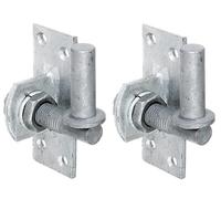 Alberts 318673 Gond à visser | réglable de 20 mm | galvanisé à chaud | cote axe Ø16 mm | platine 100 x 40 mm | Set de 2 pièces