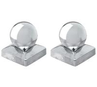 Alberts 327224 Capuchon pour poteau en bois | avec tête sphérique | acier inoxydable | 90 x 90 mm | Set de 2 pièces