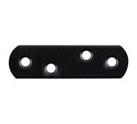 Alberts 329372 Platine d'assemblage avec bouts arrondis - noire - plastifiée - 19 x 57 x 1,5 mm