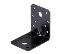 Alberts 329426 Équerre renforcée avec nervure - galvanisée - noire - plastifiée - 70 x 70 x 55 mm