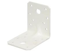 Alberts 330378 Équerre renforcée | galvanisée, plastifiée blanche | 70 x 70 x 55 mm