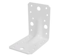 Alberts 330576 Équerre renforcée | galvanisée, plastifiée blanche | 90 x 90 x 65 mm