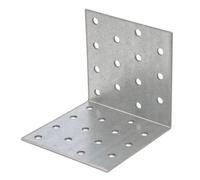 Alberts 330637 Equerre de plaque perforée | galvanisé sendzimir | 80 x 80 x 80 mm | Set de 15 pièces