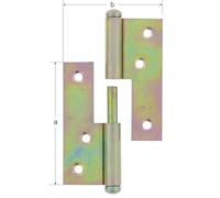 Alberts 333751 Paumelle universelle | utilisable à gauche ou à droite | galvanisé Sendzimir | 80 x 65 mm