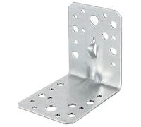 Alberts 339814 Raccord d'angle | avec moulure et Griffe de Fixation à enfoncer | Galvanisé sendzimir | 90 x 90 x 65 mm | Set de 25 pièces Connecteur en Bois, Gris