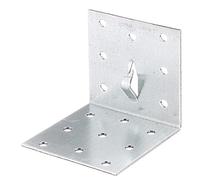 Alberts 339838 Equerre de plaque perforée | avec griffe de fixation | galvanisé sendzimir | 60 x 60 x 60 mm