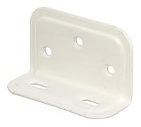 Alberts 340230 Équerre large | emboutie, avec trou oblong | plastifiée, en blanc | 25 x 40 x 70 mm
