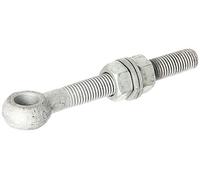 Alberts 417260 Boulon à œillet avec accessoires | adapté aux pentures de portails | galvanisé à chaud | filetage M16 | longueur 130 mm
