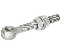 Alberts 417284 Boulon à œillet avec accessoires | adapté aux pentures de portails | galvanisé à chaud | filetage M20 | longueur 150 mm