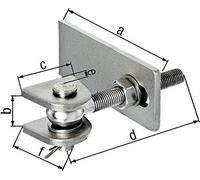 Alberts 417826 Penture de portail | pour ouverture à 180° | modèle court | vis et écrous galvanisés à chaud, boulons et goupilles fendues en acier inoxydable | filetage M20