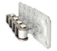 Alberts 418397 Penture de portail | avec platine, à visser | boulon à œillet galvanisé à chaud, axe de fixation et anneau de sécurité en acier inoxydable | filetage M16 (Lot de 4)