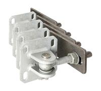Alberts 418649 Penture de portail | avec platine, à visser | acier galvanisé à chaud et acier inoxydable | filetage M16 (Lot de 4)