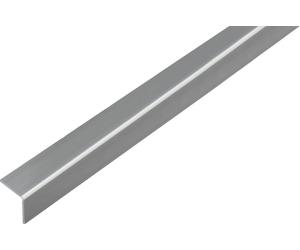 Alberts 423926 Cornière, autocollante, plastique, aspect inox, 1000 x 20 x 20 mm, lot de 6