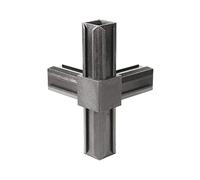 Alberts 426385 Raccord XD pour tubes carrés | pièce en T et une sortie supplémentaire à angle droit | plastique, en noir | 20 x 20 x 1,5 mm