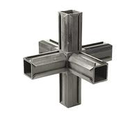 Alberts 426415 Raccord de tuyaux XD | Croix et deux autres sorties à angle droit | Plastique, noir | 20 x 20 x 1,5 mm | Set de 10 pièces