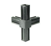 Alberts 426460 Raccord XD pour tubes carrés | pièce en T et une sortie supplémentaire à angle droit | plastique, en noir | 30 x 30 x 2,0 mm | kit de 10