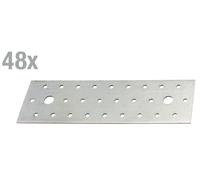 Alberts 48 x plaques perforées 200 x 60 mm - galvanisé sendzimir avec revêtement duplex, acier brut
