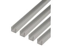 Alberts 497774 Profilé en U, aluminium, anodisé couleur argent, 1000 x 15 x 15 mm, 4 pièces