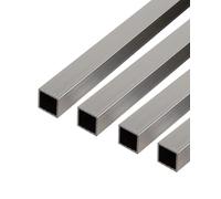 Alberts 497859 Tube carré, aluminium, naturel, 1000 x 20 x 20 mm, lot de 4