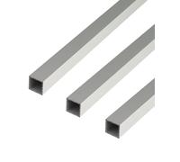 Alberts 498115 Tube carré, aluminium, anodisé couleur argent, 1000 x 20 x 20 mm, jeu de 3 pièces