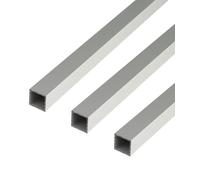 Alberts 498122 Tube carré, aluminium, anodisé couleur argent, 1000 x 25 x 25 mm, jeu de 3 pièces