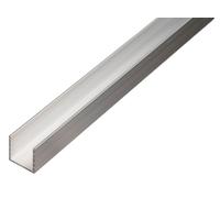 Alberts 498306 Profil en U, aluminium, naturel, 1000 x 6 x 6 mm, set de 15