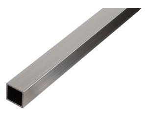 Alberts 498450 Tube carré, aluminium, naturel, 1000 x 10 x 10 mm, set de 8